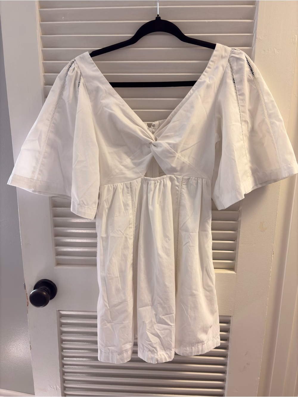 Abercrombie & Fitch White Mini Dress with Twist Front